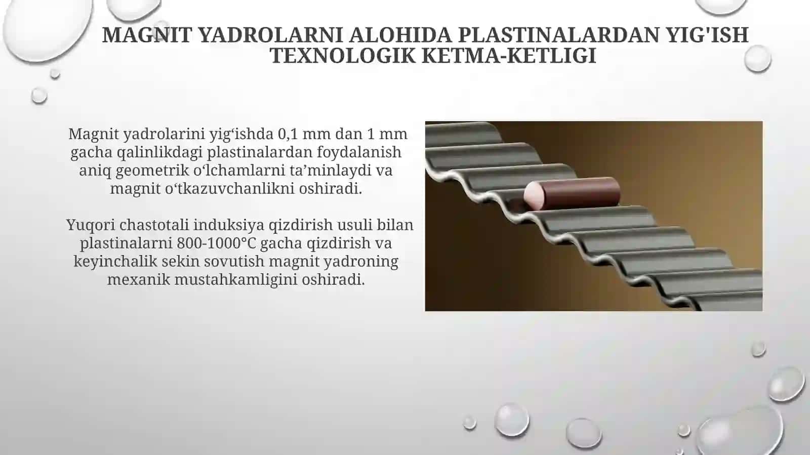 Alohidaplastinalardanyig‘iladiganmagnito‘zaklarnitayyorlashtexnologikketmaketligi 4