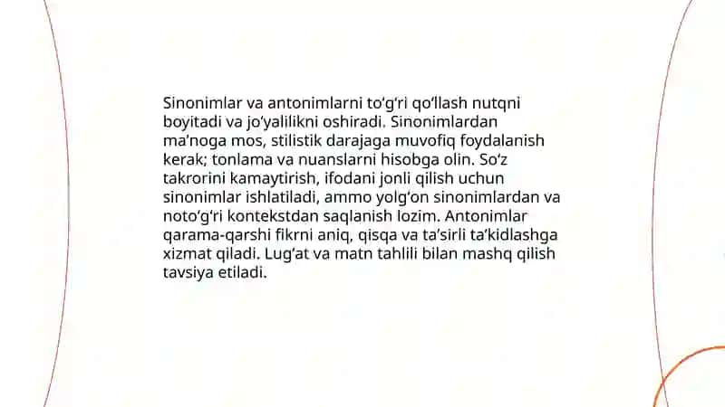 Nutqning boyligi va joʻyaliligi 4