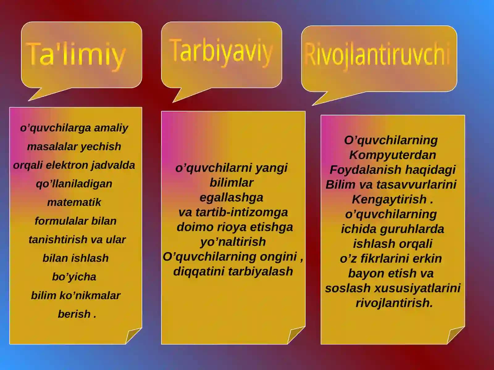 Darsning mavzusi: Matematik formulalar bilan ishlash 4