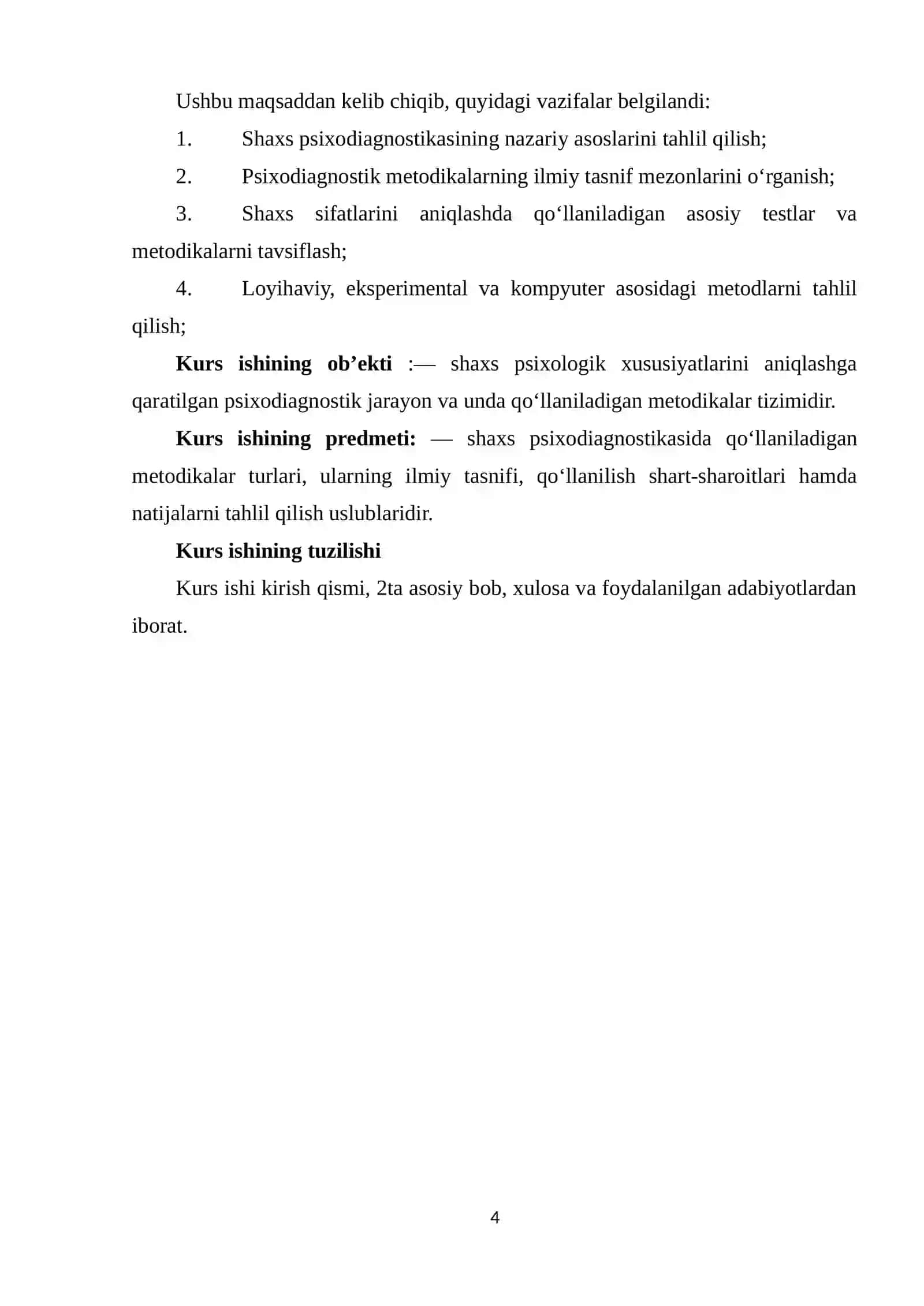 SHAXS SIXODIOGNOSTIKASIDA QO'LLANILADIGAN METODIKALAR TASNIFI 4