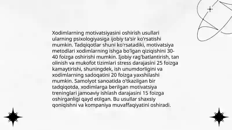 Rahbarlik va ishchi xodimlar psixologiyasi o’rtasidagi munosbatlarning psixologik xususiyatlari 4