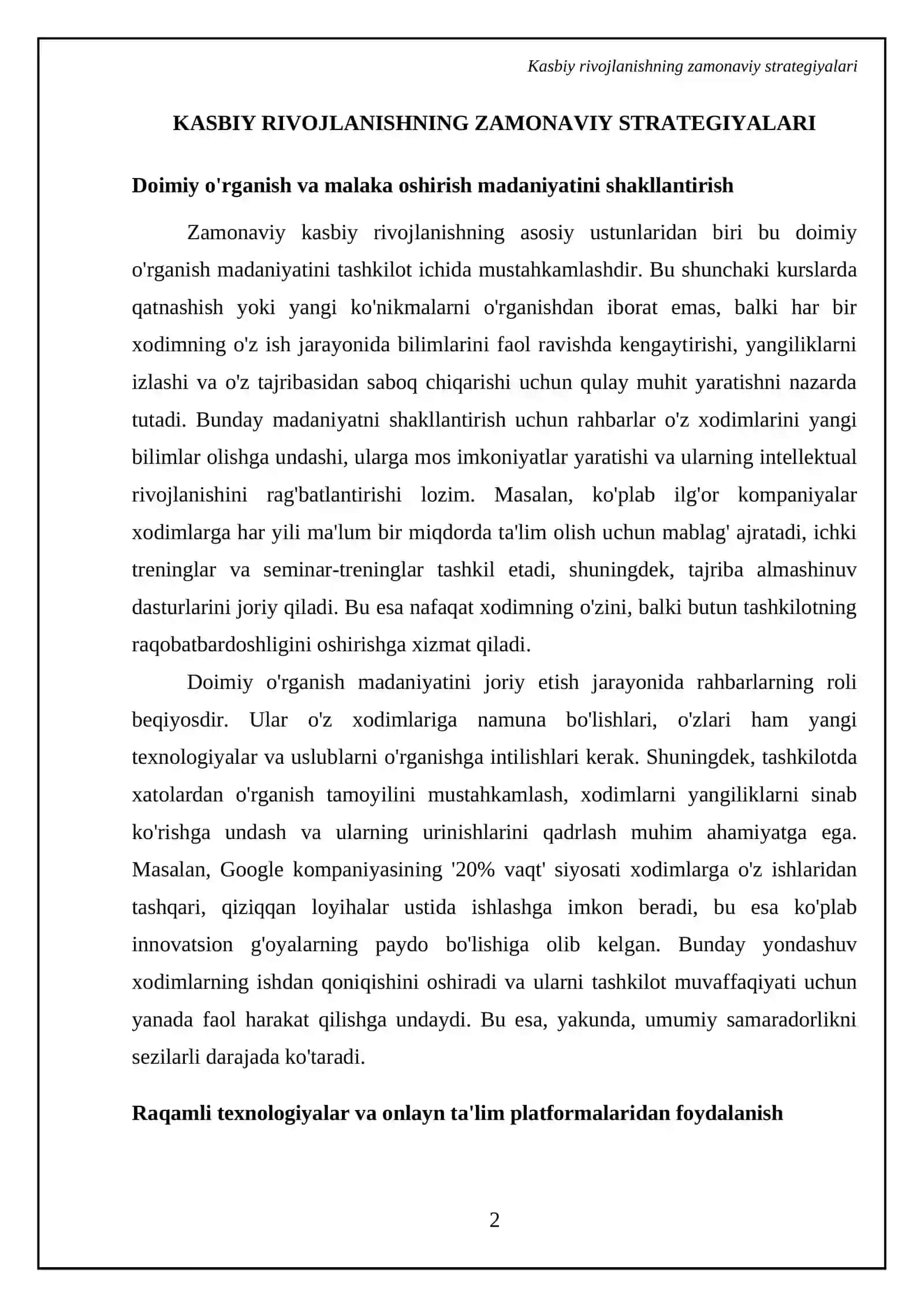 PROFESSIONAL KARYERANI RIVOJLANTIRISH STRATE- GIYASIVA TEXNOLOGIYASI 4