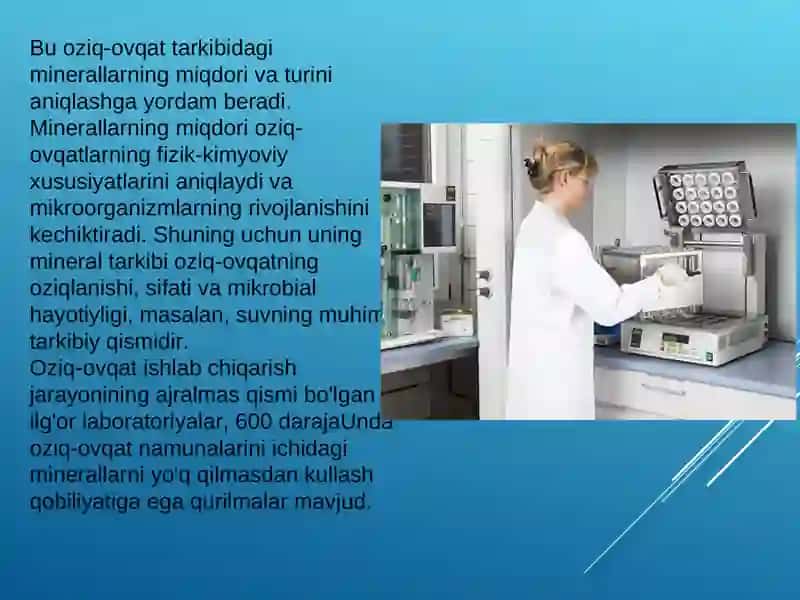Oziq–ovqat  tarkibidagi kul miqdorini aniqlash 4