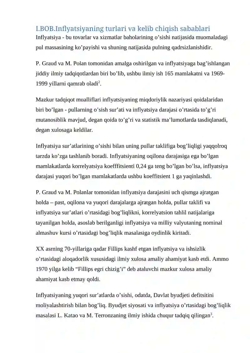 O'zbekiston respublikasi iqtisodiyotdagi inflyatsiya jarayonlari tahlili 4