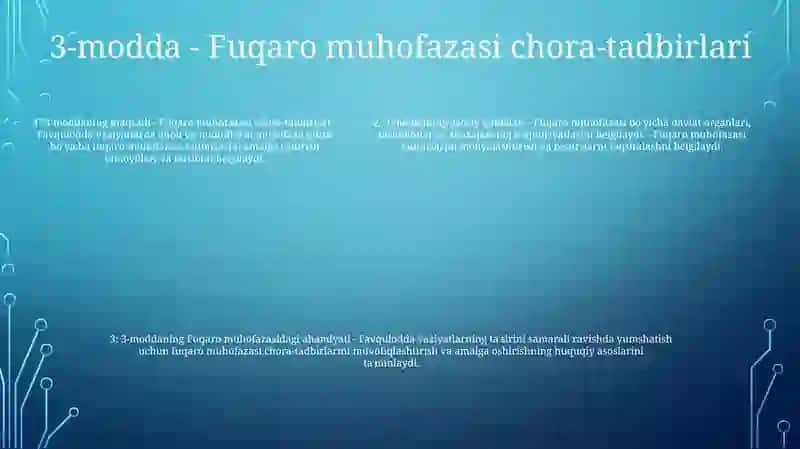 Fuqaro Muhofazasi ToʻGʻRisida"Gi Qonun Bandlarini OʻRganish 4