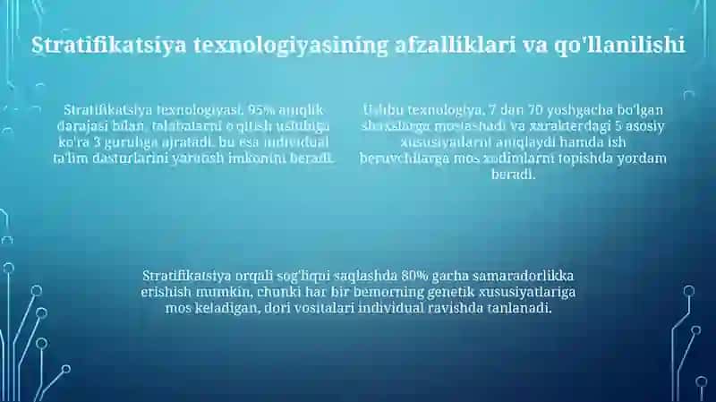 Tabaqalashtirilgan texnologiya individual oʻziga xosliklari 4