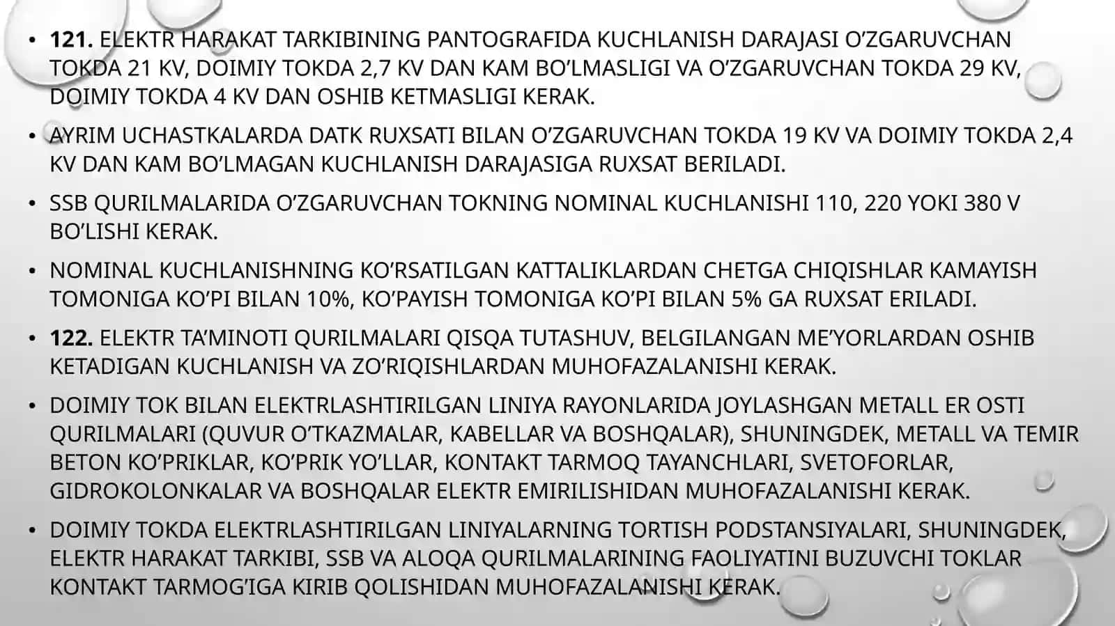 TEMIR YO’L ELEKTR TA’MINOTI. INSHOOT VA QURILMALARI 4