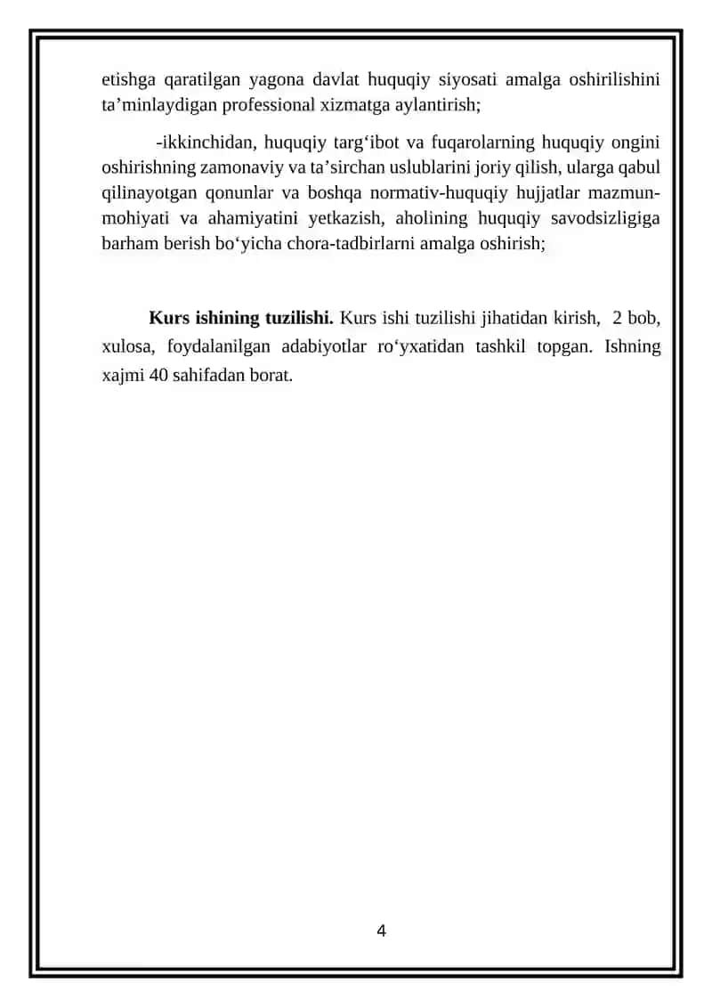 O`zbekiston Respublikasi adliya Vazirligining jamiyatda huquqiy ong va huquqiy madaniyatni yuksaltirish sohasidagi vakolatlari 4