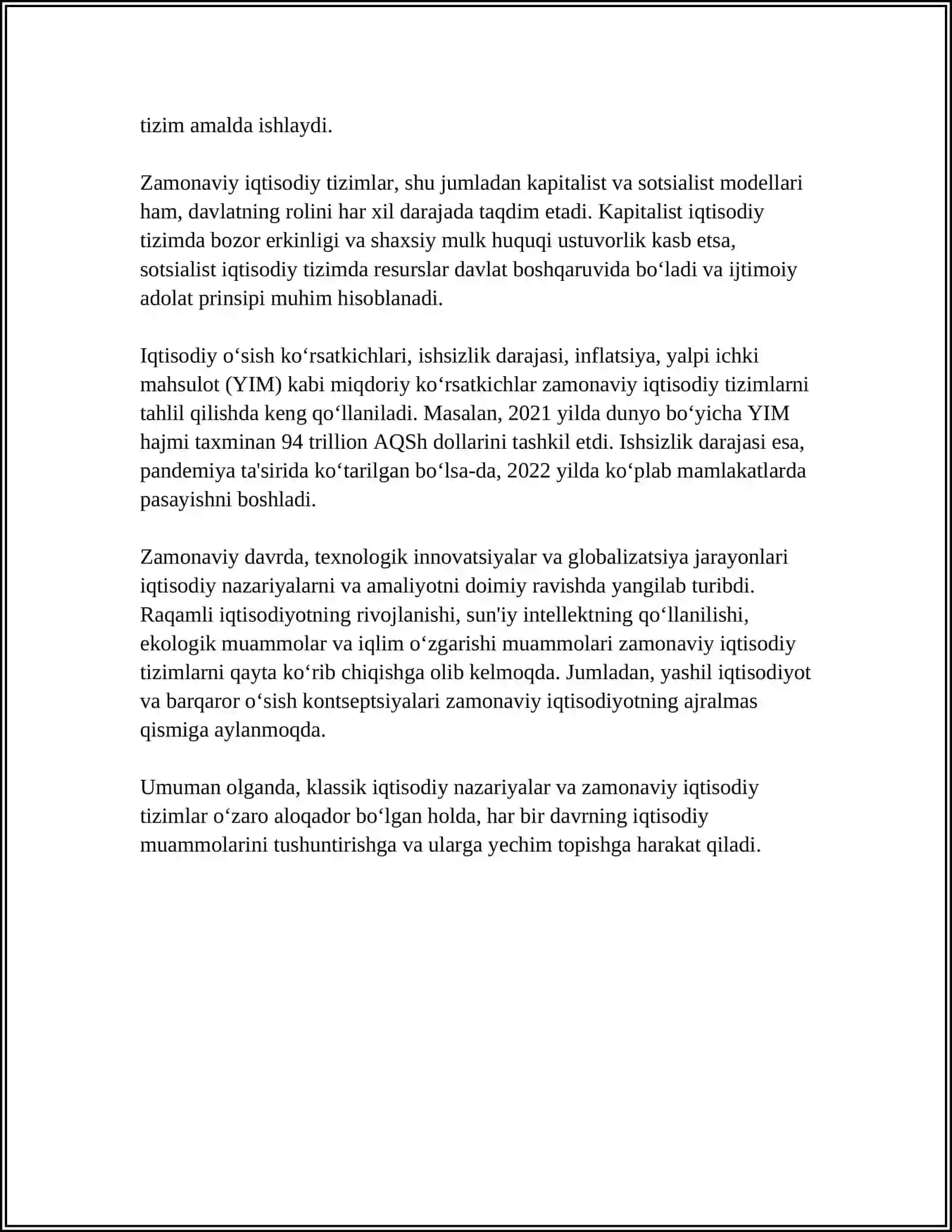 Klassik iqtisodiy nazariyalar va zamonaviy iqtisodni tushunish 4
