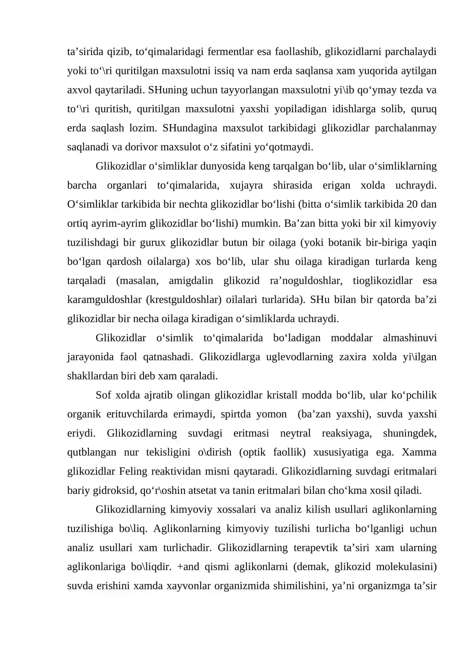 Yurak glikozidlarining umumiy xususiyatlari, xossalari va tasnifi 4
