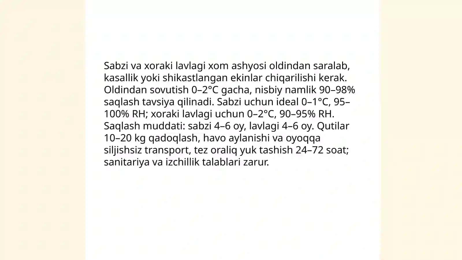 Sabzi va xoraki lavlagini qayta ishlab sharbat olish texnologoyasi Almardonov Roʻzibek 4
