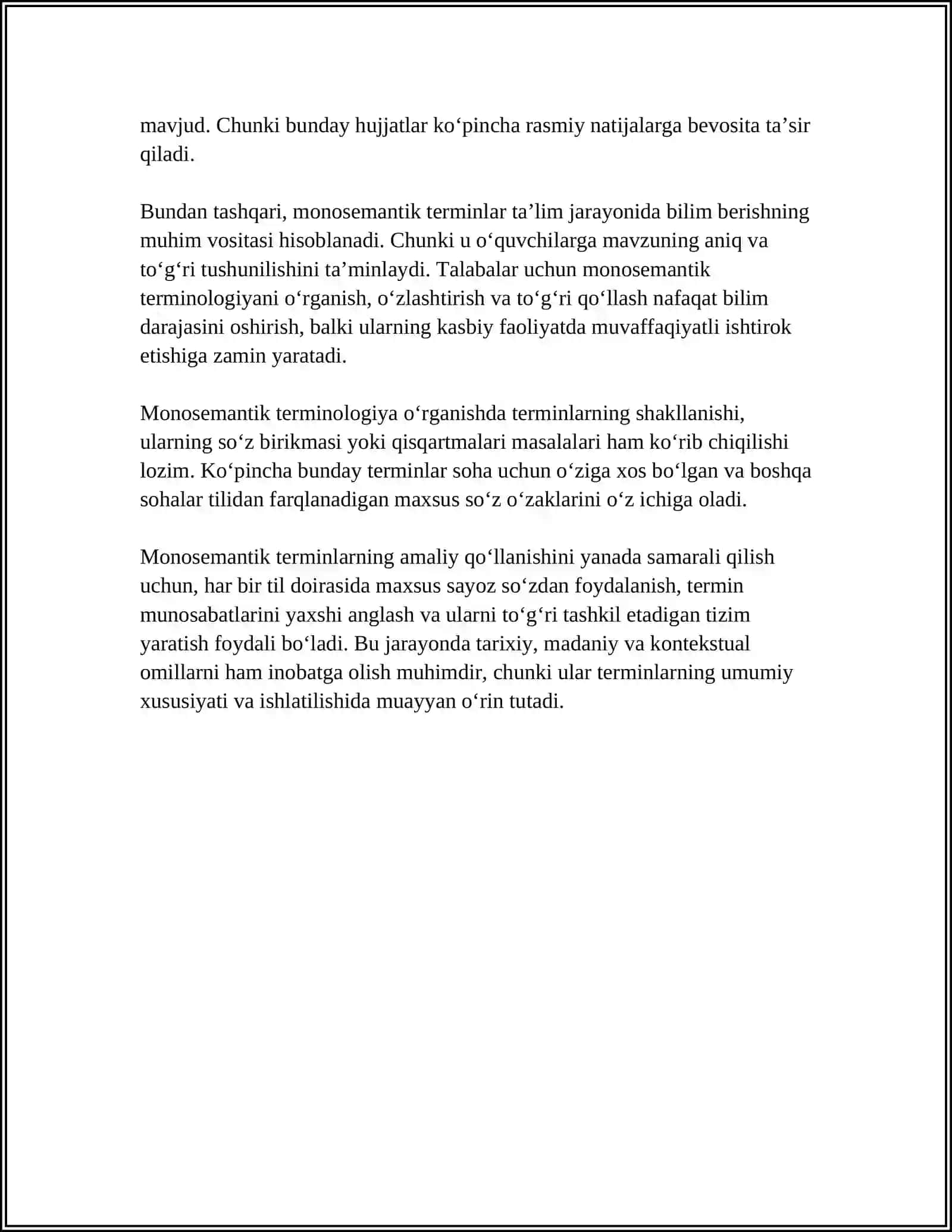 TERMINLARNING MONOSEMANTIK XARAKTERI 4