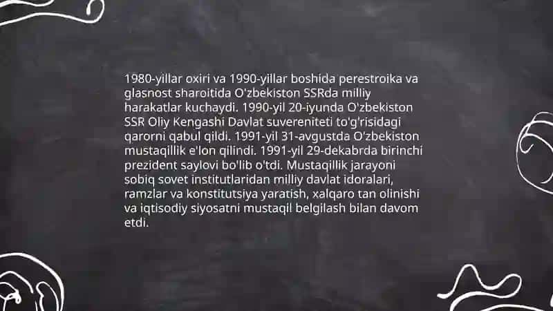 O'zbekiston Respublikasining tashkil topishi va uning tarixiy ahamiyati 4