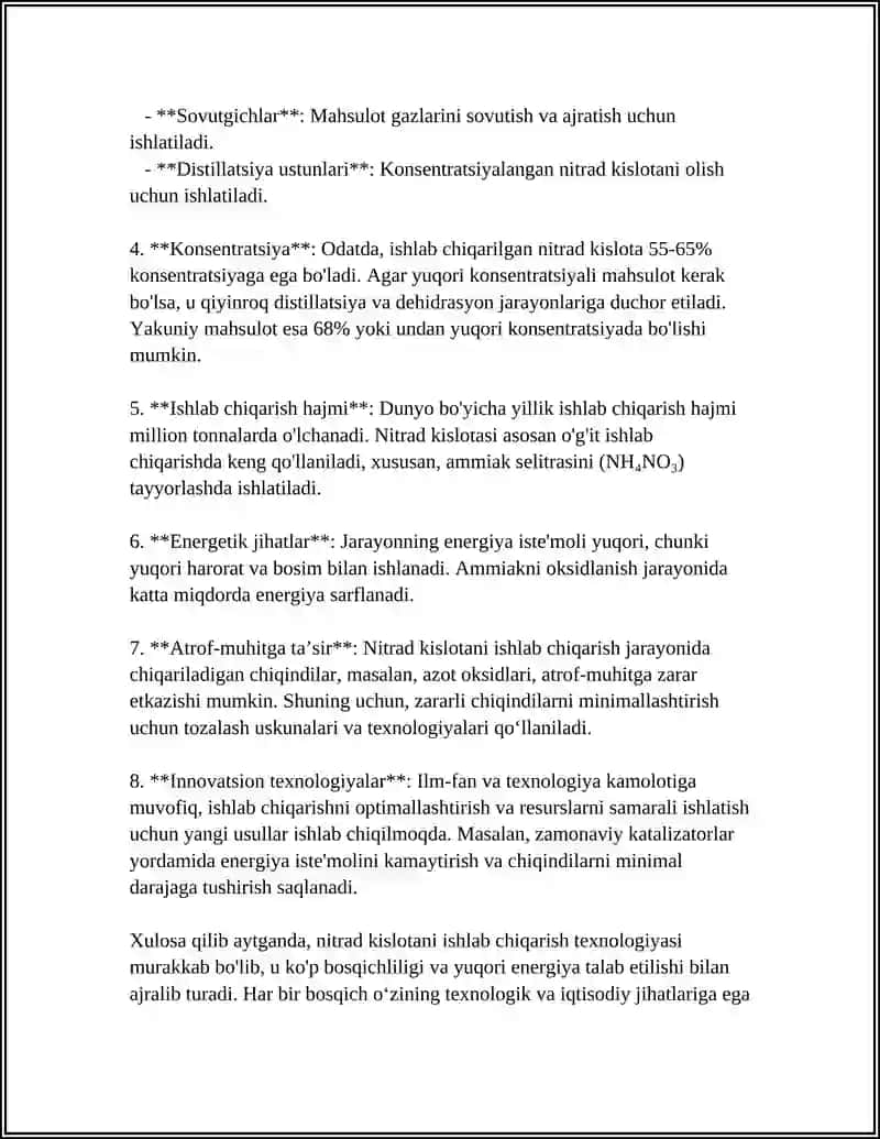 Nitrad Kislata Ishlab Chiqarish 4