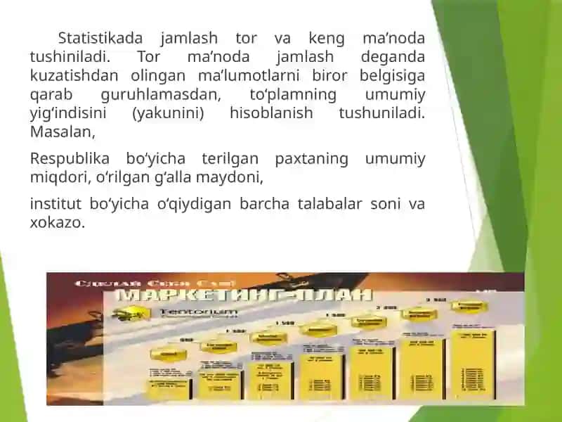 "STATISTIK JAM'LASH VA GURUHLASH" 4