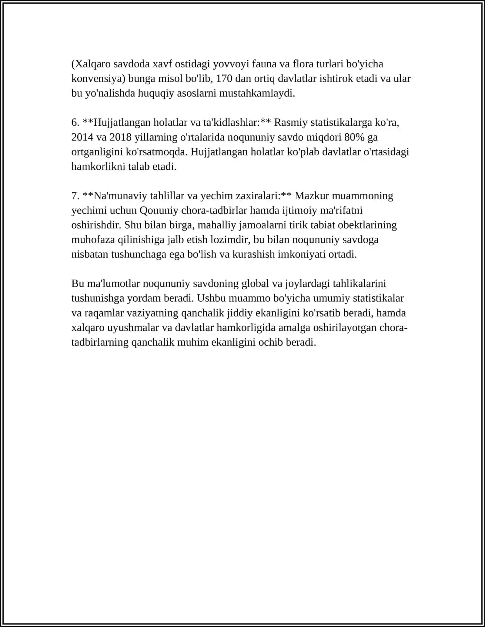 TIRIK TABIAT OBYEKTLARING NOQONUNIY SAVDOSI VA UNING BIOXILMAXILLIKNING QISQARISHIGA TASIRI 4