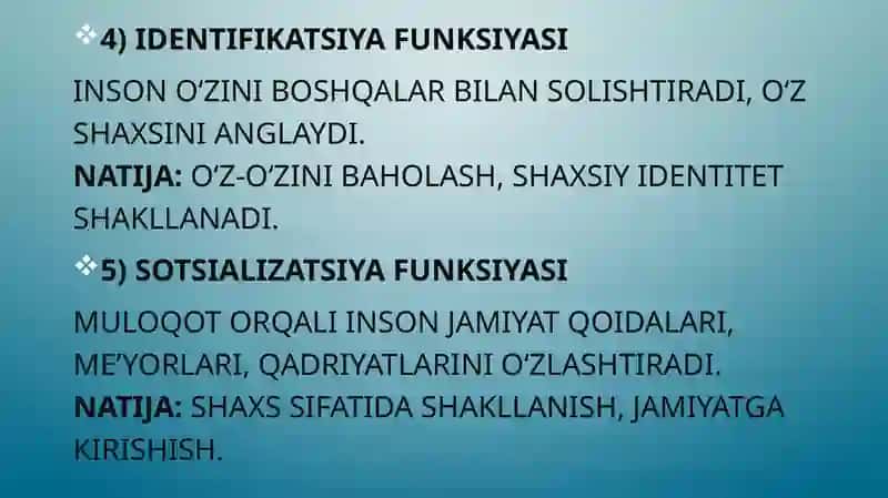 Shaxslararomuloqotning shaxstaraqqiyotidagi tutgan o‘rni 4