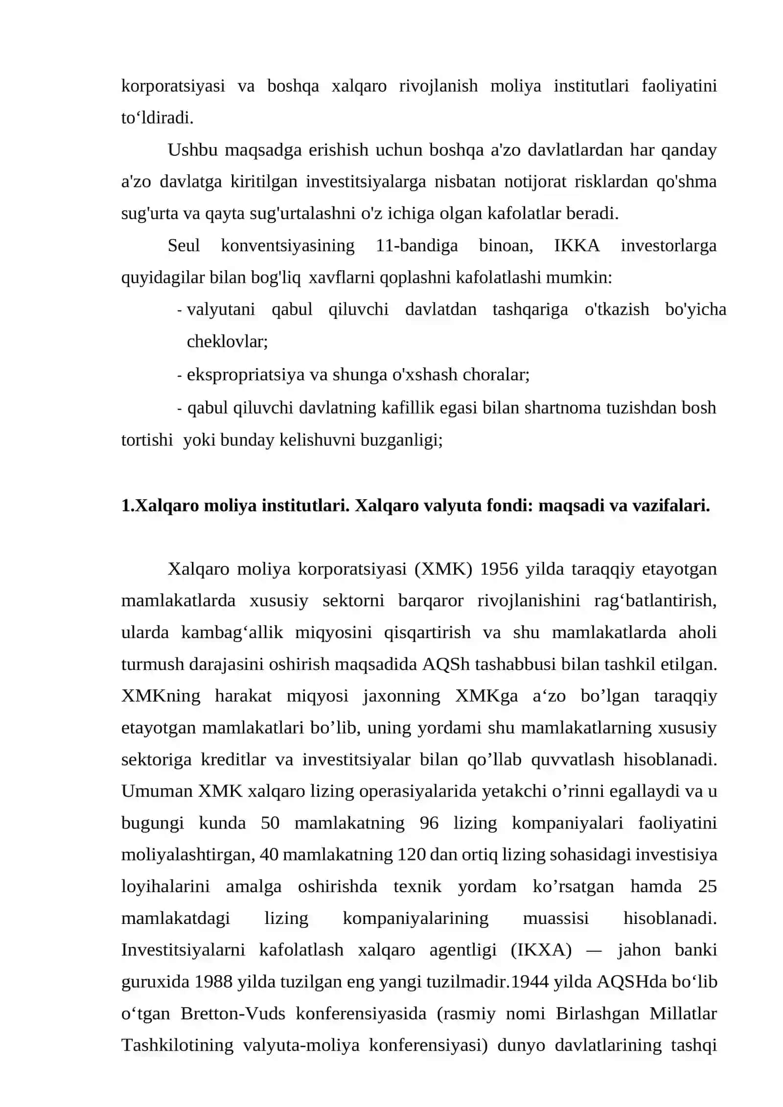 Xalqaro moliya institutlari. Xalqaro valyuta fondi: maqsadi va vazifalari 4