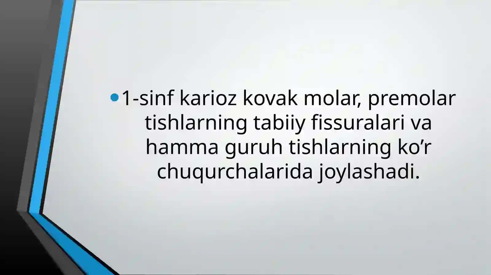 FANTOMLARDA I SINF KARIOZ BO'SHLIQLARINI CHARXLASH VA PLOMBALASH 4