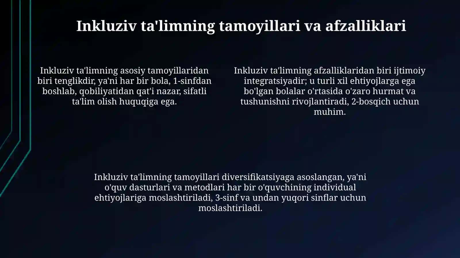 Alohida yordamga muhtoj shaxslar inklyuziv taʼlim konsepsiyasi va asosiy qoidalari 4