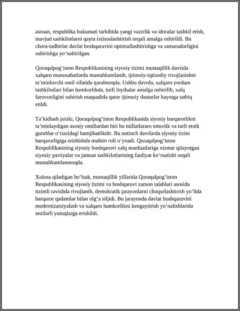 MUSTAQILLIK YILLARIDA QORAQOLPOĢISTON RESPUBLIKASI 4