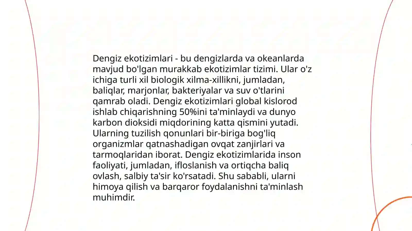 Dunyo okeani va dengizlarning organizmlari va biologik tuzilish qonunlari 4