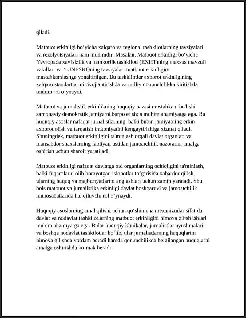Matbuot va Jurnalistik Erkinlik 4