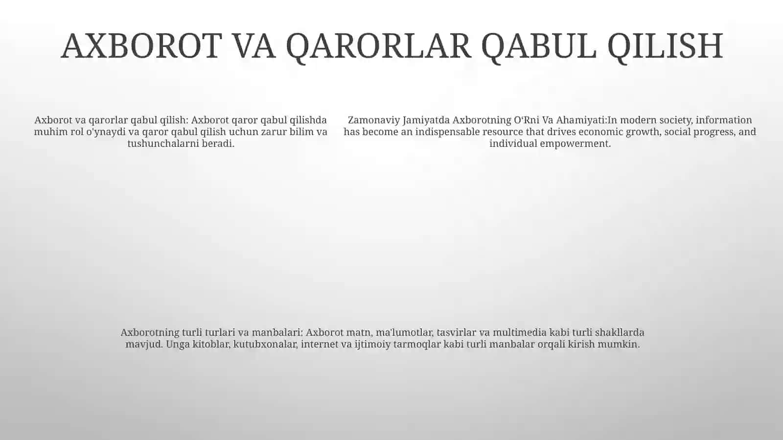 Zamonaviy Jamiyatda Axborotning OʻRniVaAhamiyati 4