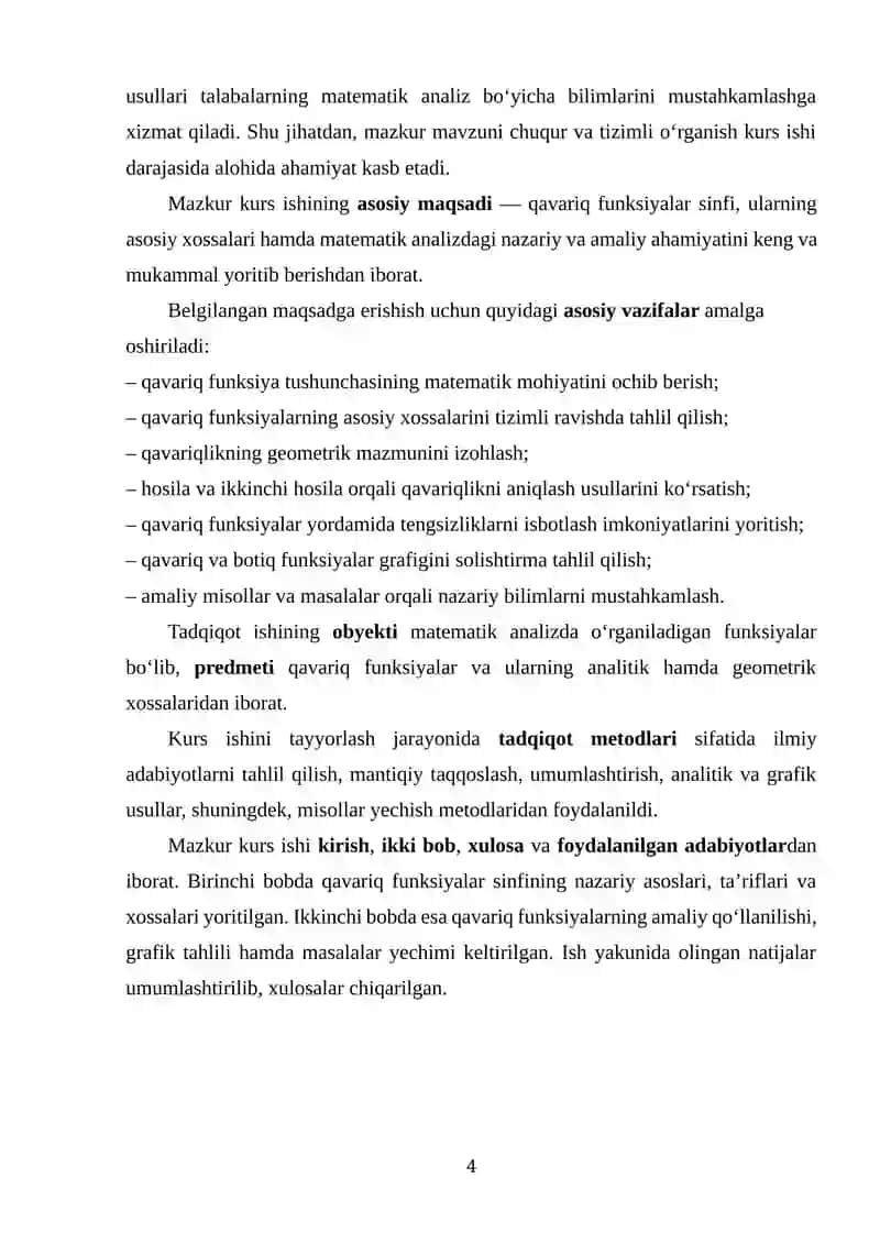 Qavariq funksiyalar sinfi, ularning xossalari 4