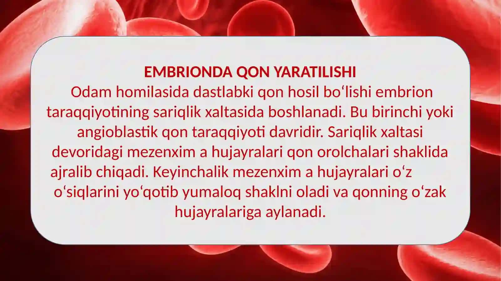 Qon va qonning yaratilishi 4