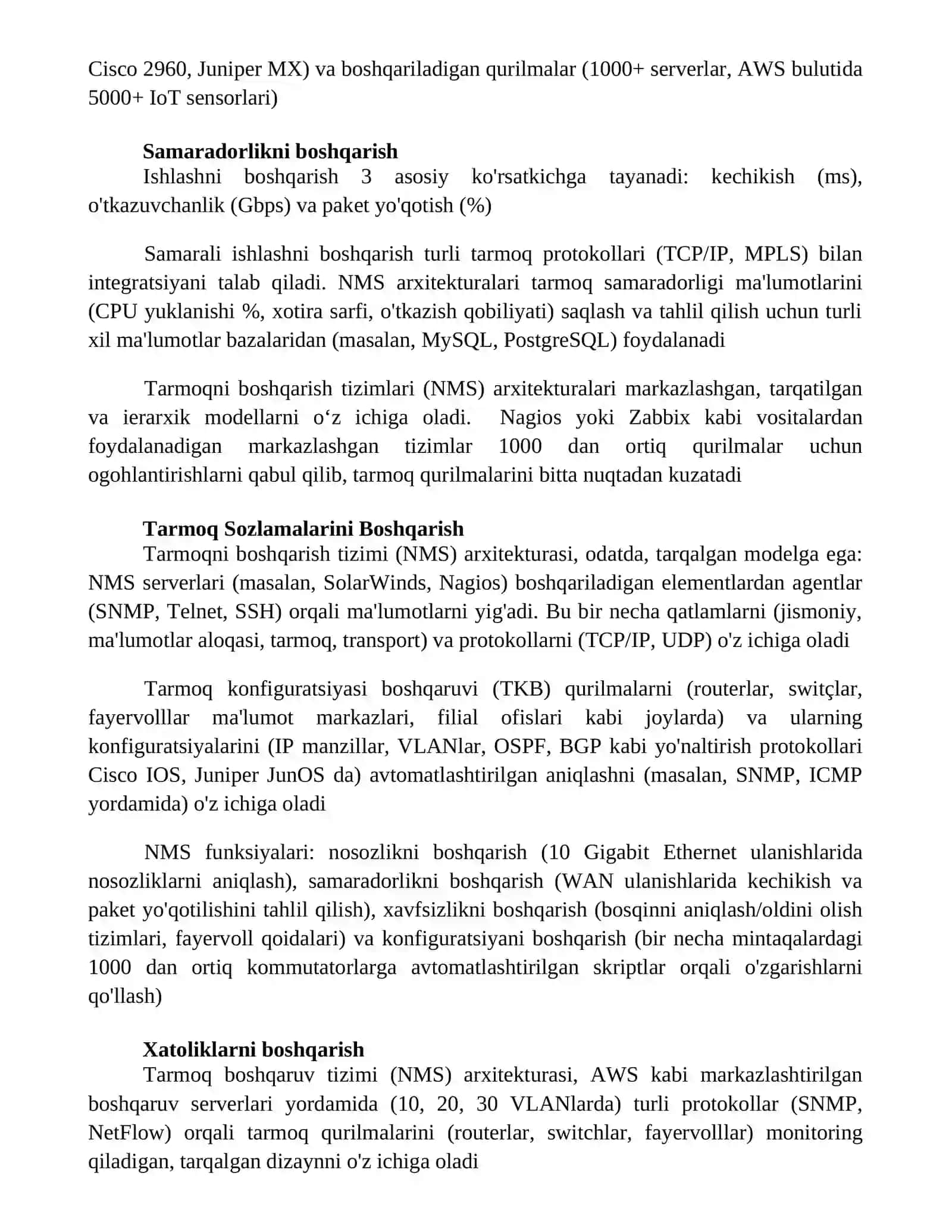 Tarmoq boshqaruv tizimi (NMS) arxitekturasi 4
