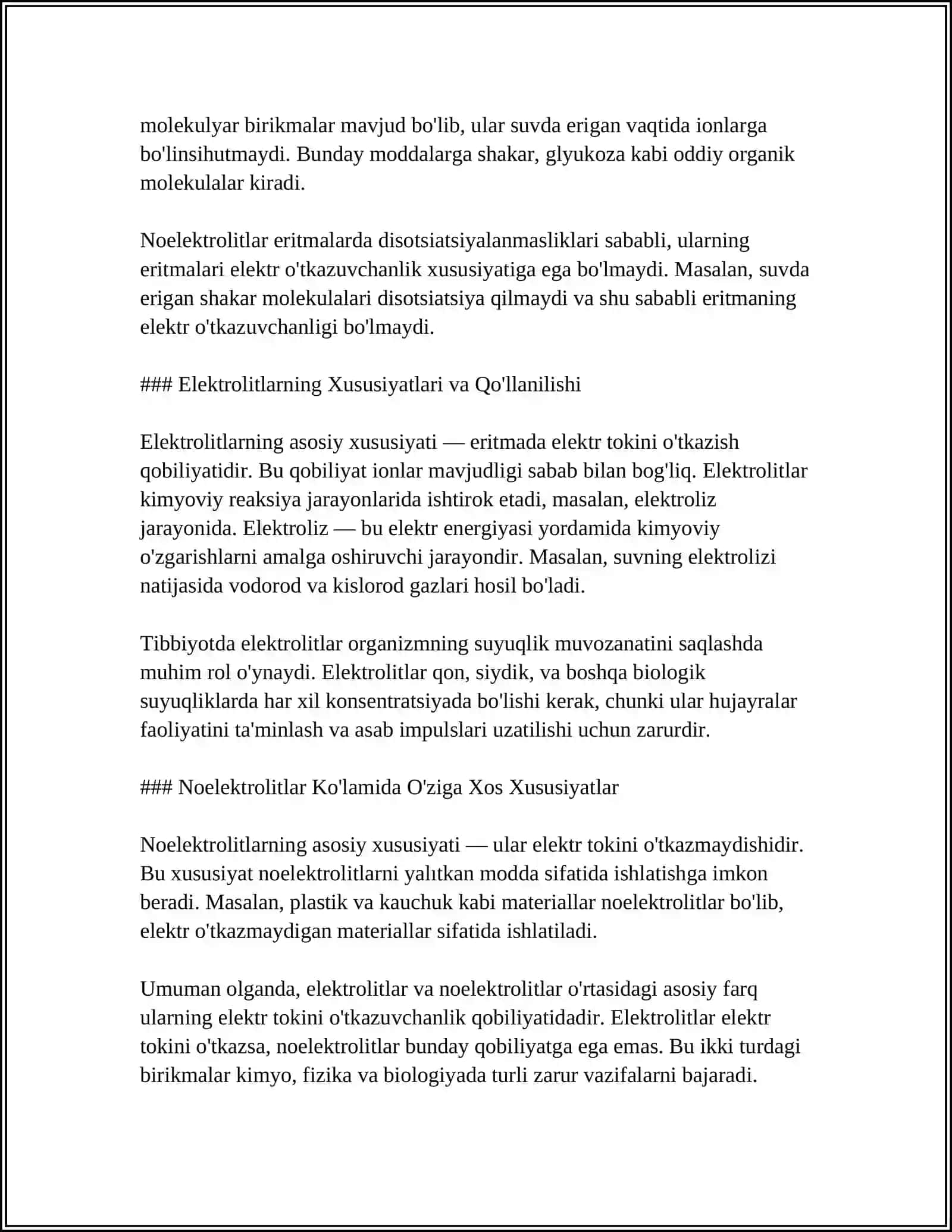 ORGANIZMNING BIOLOGIK SUYUQLIKLARI ELEKTROLIT VA NOELEKTROLITLAR ERITMALARI SIFATIDA 4