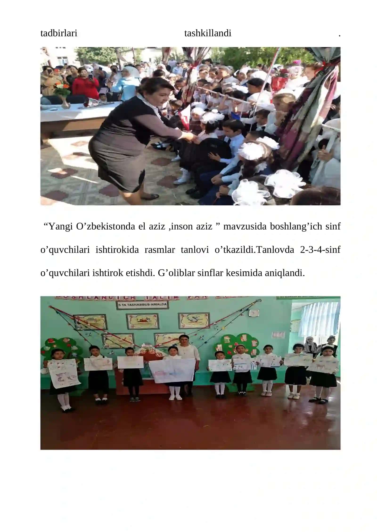 Maktab uchun chorak hisobot namuna tayyor 4