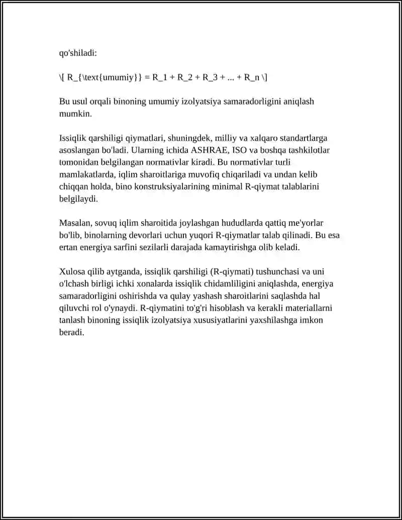 XONALARNI ISSIQLIKGA CHIDAMLILIGI ANIQLASH 4