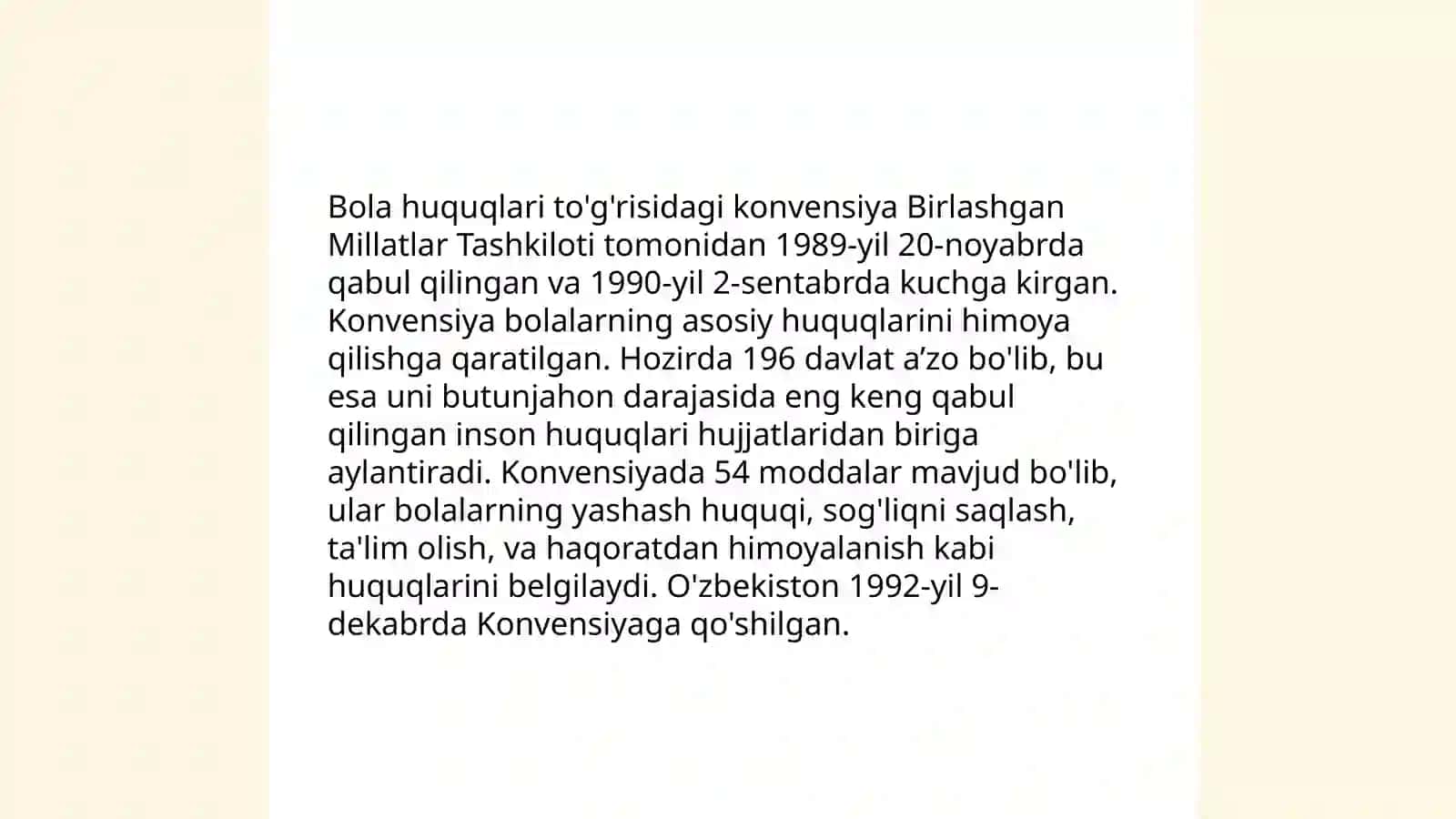 Bola huquqlari to'g'risidagi konvensiyasi 4