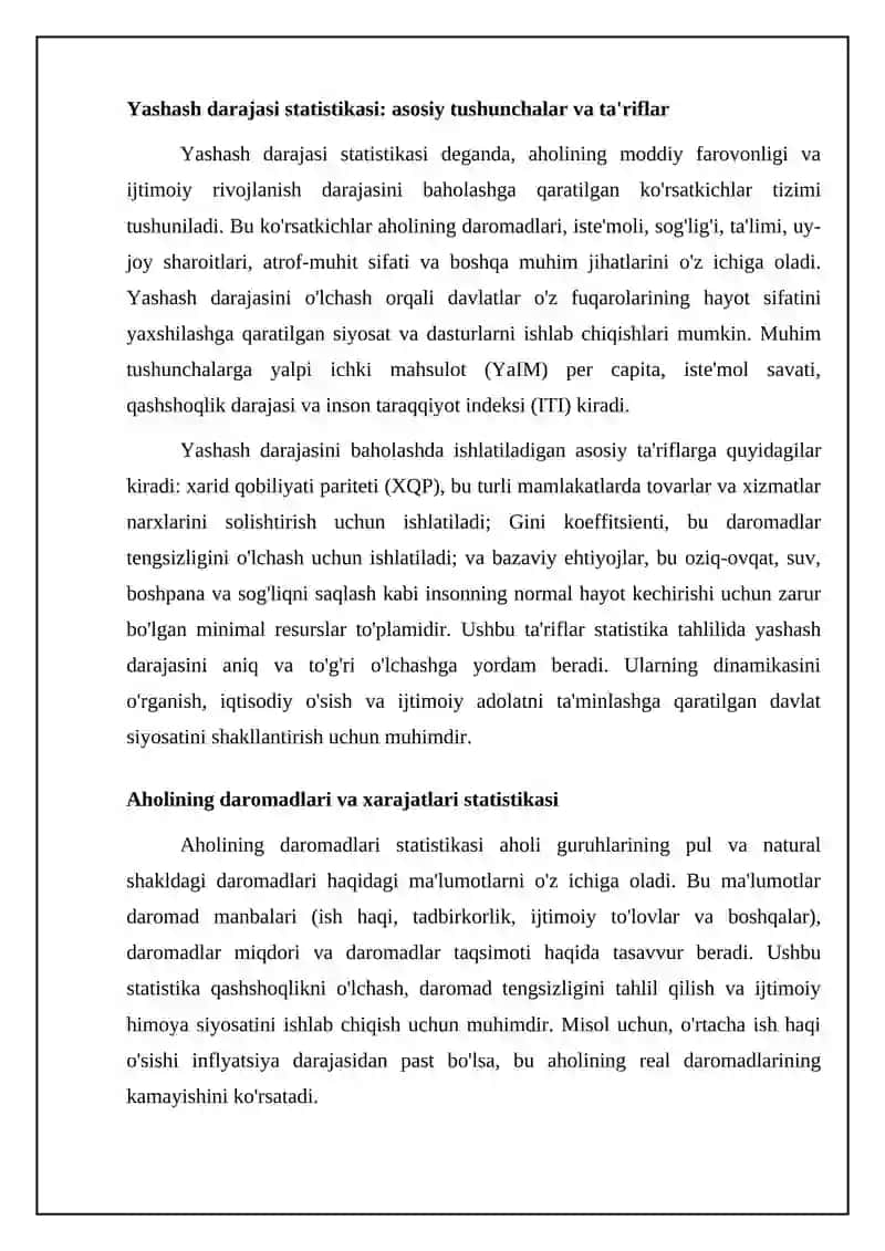 Aholi turmush darajasi statistikasi 4