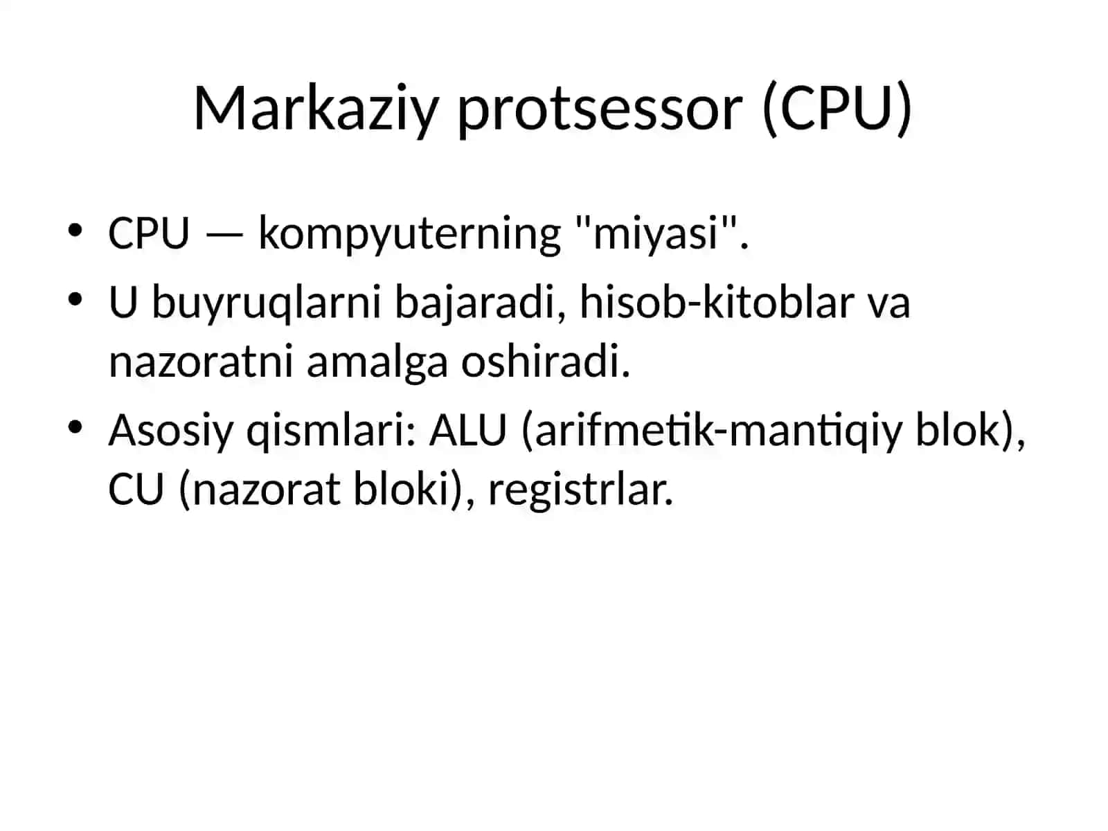 Kompyuter arxitekturasi asoslari 4