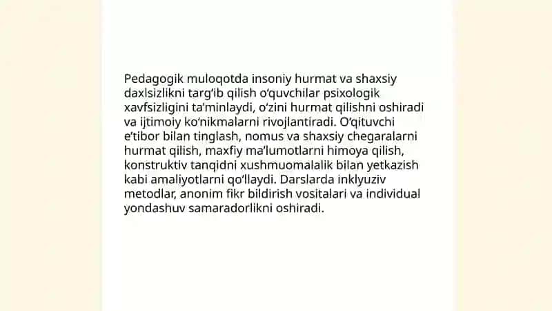 Pedagogik muloqotda umuminsoniy qadriyatlarning ustuvorligi 4