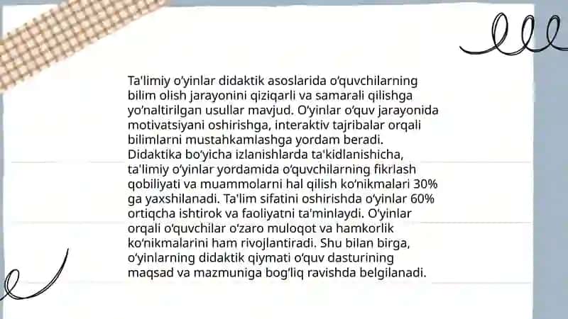 Sinfdan tashqari mashg’ulotlarning didaktik vositalari 4