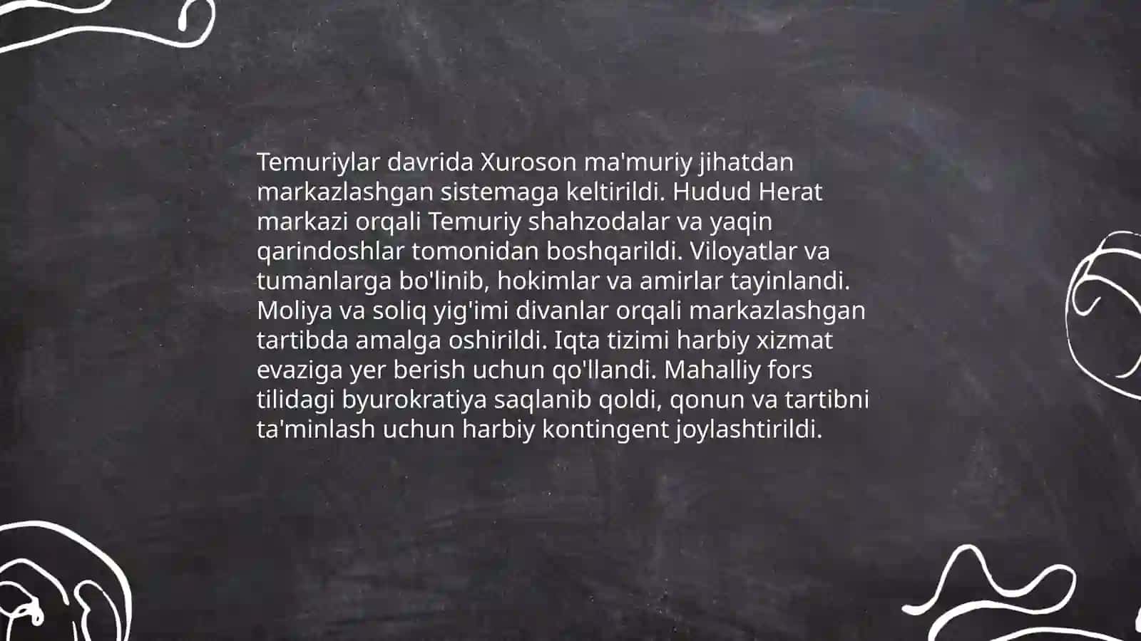 Temuriylar davrida Movarounnaxr va Xuroson 4