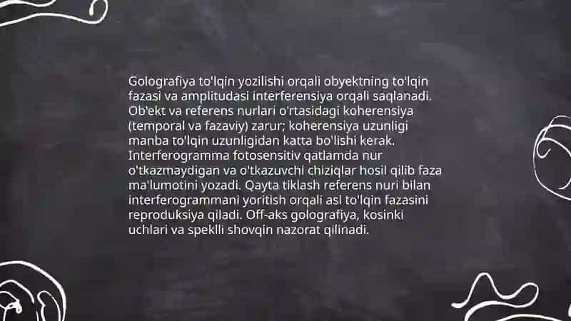 Golografiya togrisida tushuncha 4