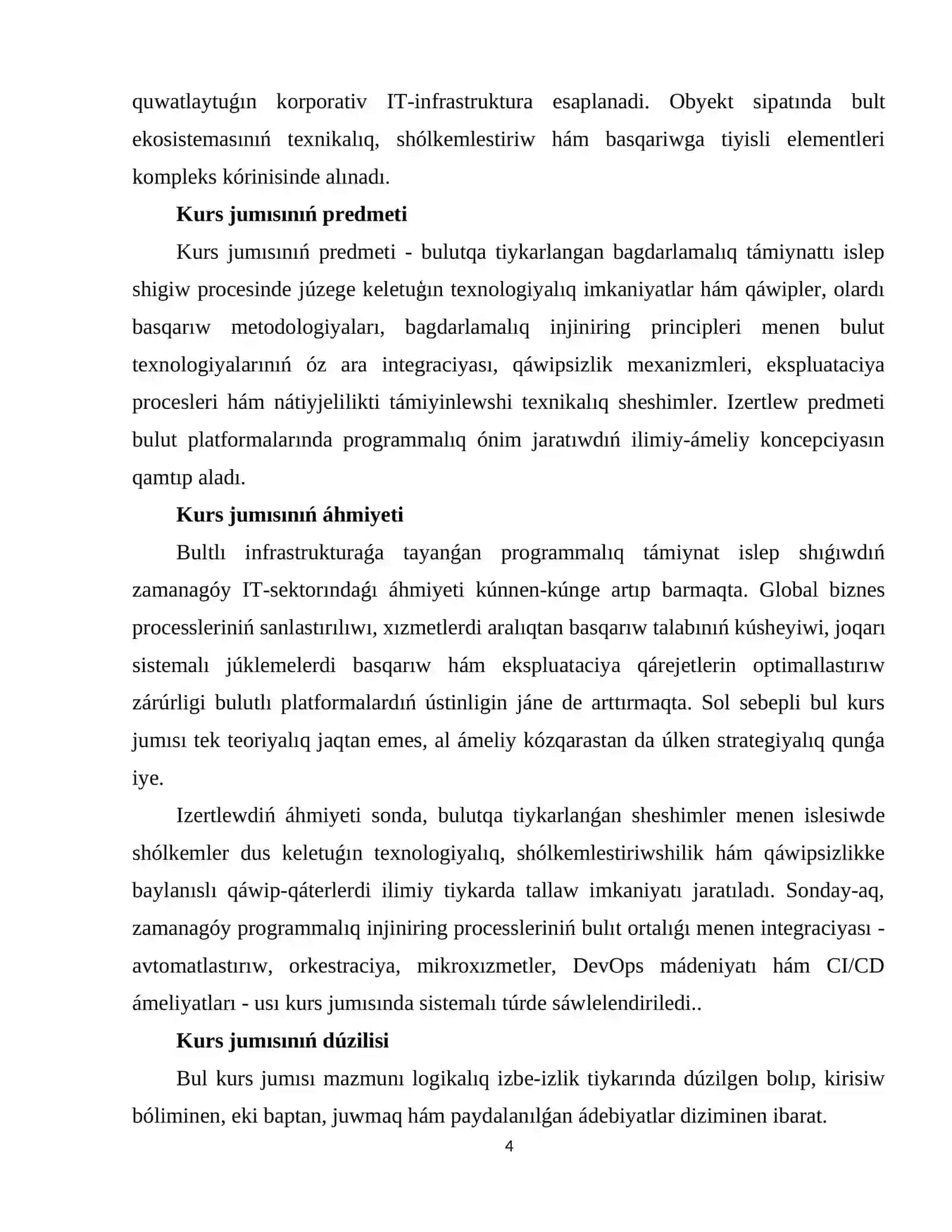 Bulut esaplaw hám programmalıq támiynat islep shıǵıw 4