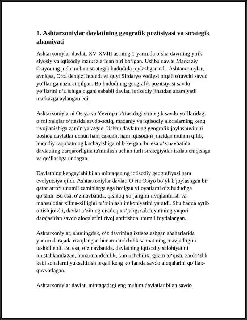 XV-XVIII ASRNING 1-YARMIDA ASHTARXONIYLAR VA XORAZM DAVLATINING SIYOSIY VA IQTISODIY GEOGRAFIYASI 4