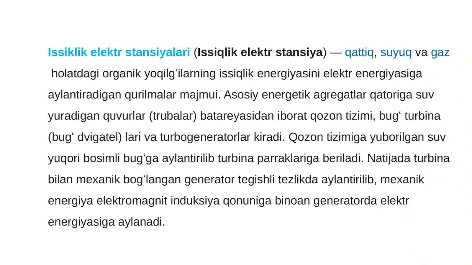 Mustaqilish. Issiqlik elektr stansiyalarning tashqi muhitga tasiri 4