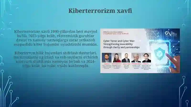 Ijtimoiy mediada taxdid va xavf xatarlar va Kiberterrozim 4