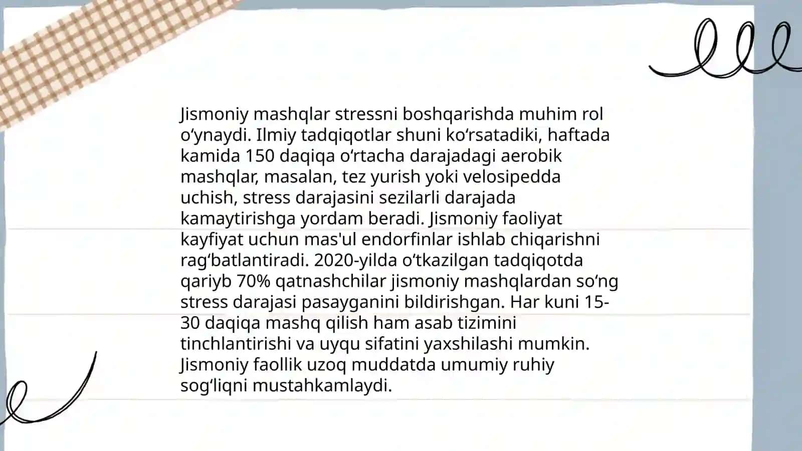 Jismoniy madaniyat va sport fanidan mustaqil ishi 4