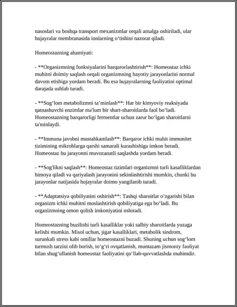 ORGANIZMNI O'Z-O'ZINI BOSHQARISHI.FUNKSIONAL BOSHQARUV MEXANIZMLARI 4