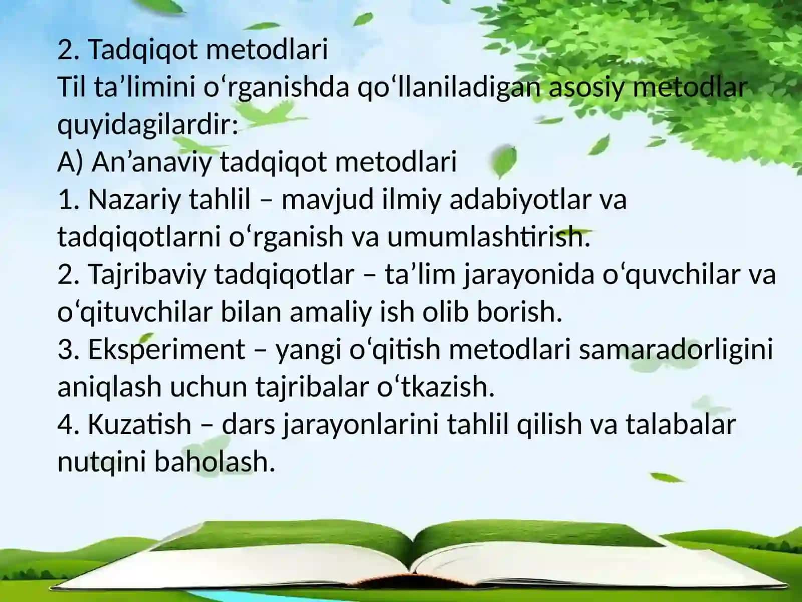 Til ta’limini tadqiq etish metodologiyasi 4