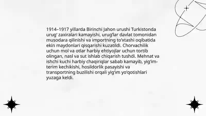 TURKISTON XX ASR BOSHLARIDA (1900-1917-YILLAR) 4