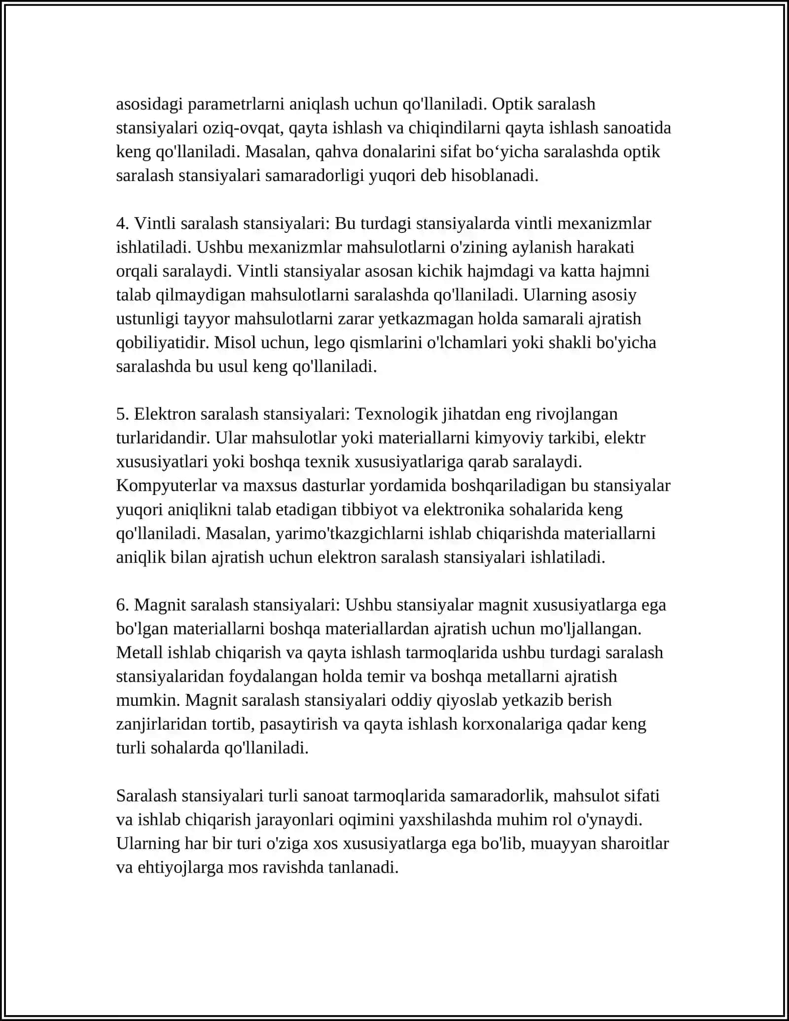 SARALASH STANSIYA ISHINING BOSHQARISHNING AVTOMATLASHTIRILGAN TIZIMI 4